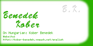 benedek kober business card